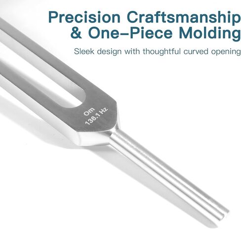 شوكة ضبط للشفاء (128 هرتز، 136.1 هرتز، 256 هرتز، 384 هرتز)، شوكة ضبط مع مطرقة عاكسة، مجموعة مكونة من 4 قطع للشاكرات/العلاج الصوتي/الشفاء/الطب، هدية جيدة للنساء، مبتدئات التأمل in Kuwait