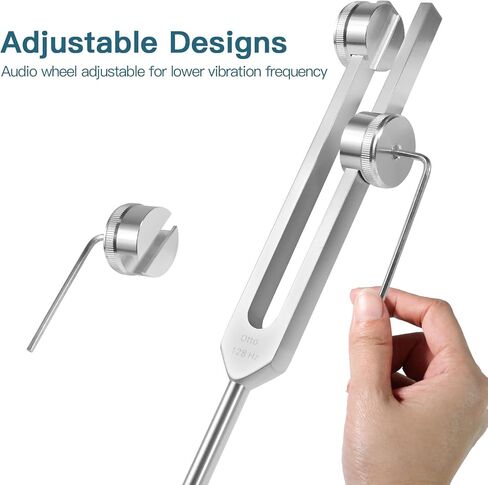 شوكة ضبط للشفاء (128 هرتز، 136.1 هرتز، 256 هرتز، 384 هرتز)، شوكة ضبط مع مطرقة عاكسة، مجموعة مكونة من 4 قطع للشاكرات/العلاج الصوتي/الشفاء/الطب، هدية جيدة للنساء، مبتدئات التأمل in Kuwait