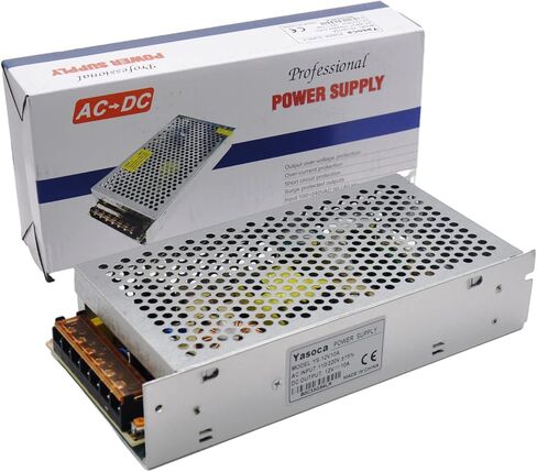 مصدر طاقة 12 فولت 10 أمبير، محول محول تحويل منظم عالمي لأضواء الشريط LED، وكاميرا CCTV، ومشروع الكمبيوتر مع محول تيار متردد 110-240 فولت إلى تيار مستمر 12 فولت 10 أمبير 120 وات ومخرج جهد منخفض in Kuwait