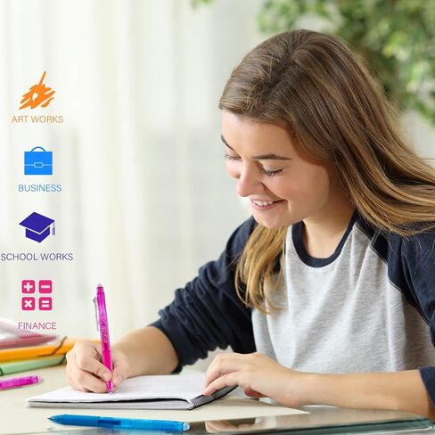 أقلام جل قابلة للمسح وقابلة للسحب من ParKoo، نقطة دقيقة 0.7 مم، أحبار بألوان متنوعة لكتابة الرسم، 10 عبوات in Kuwait