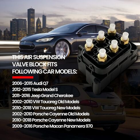 كتلة صمام تعليق هوائي VIGOR متوافقة مع Audi Q7، Grand Cherokee، VW Touareg، Tesla Model S، كتلة صمام هواء سيارة بورش، رقم استبدال OEM 7L0698007A، 4L0698007A in Kuwait