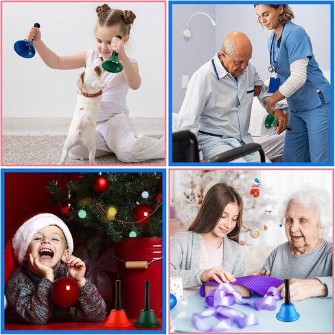 Blulu 48 جهاز كمبيوتر شخصى بصوت عال جرس اليد 1.97 بوصة عيد الميلاد دعوة جرس عشاء جرس خدمة جرس جرس مكتب أجراس الفصول الدراسية الملونة ملاحظة أجراس اليد الآلات الموسيقية 8 اللون مع مقابض خشبية للأطفال كبار السن in Kuwait