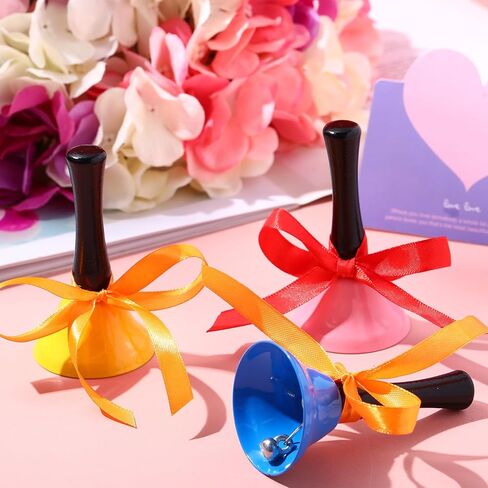 Blulu 48 جهاز كمبيوتر شخصى بصوت عال جرس اليد 1.97 بوصة عيد الميلاد دعوة جرس عشاء جرس خدمة جرس جرس مكتب أجراس الفصول الدراسية الملونة ملاحظة أجراس اليد الآلات الموسيقية 8 اللون مع مقابض خشبية للأطفال كبار السن in Kuwait