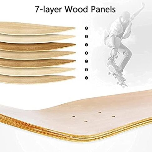 BESIY Blank Skateboard Deck 8.0 Inch, Maple Board for Skating (31) in Kuwait