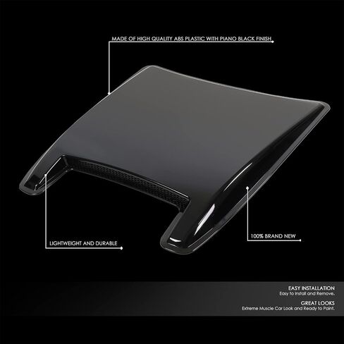 DNA MOTORING ZTL-Y-0277 Universal 25-1/2" x 28'' Paintable Decorative Hood Scoop, Glossy Black in Saudi Arabia