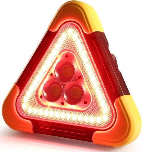 ENSHUI Safety Triangle Multifunctional Emergency Triangles Lights, LED Solar Rechargeable Car Warning Triangles, Road Triangles, Reflective Triangles, Truck Triangles for Vehicle Breakdowns in Saudi Arabia