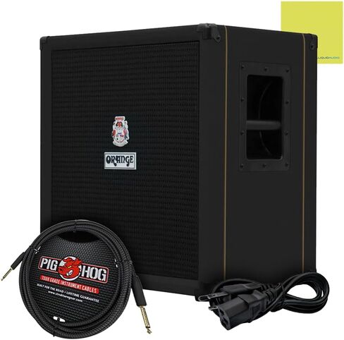 Orange Amps Crush Bass 100 1x15 100-Watt Bass Combo Black Bundle w/Pig Hog Black Woven Instrument Cable, Power Cable and Liquid Audio Polishing Cloth in Saudi Arabia