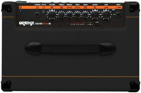 Orange Amps Crush Bass 100 1x15 100-Watt Bass Combo Black Bundle w/Pig Hog Black Woven Instrument Cable, Power Cable and Liquid Audio Polishing Cloth in Saudi Arabia