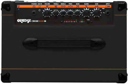 Orange Amps Crush Bass 100 1x15 100-Watt Bass Combo Black Bundle w/Pig Hog Black Woven Instrument Cable, Power Cable and Liquid Audio Polishing Cloth in Saudi Arabia