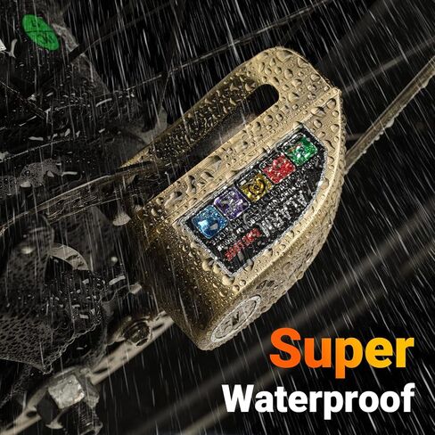 قفل فرامل قرص الدراجة النارية من Favoto، وظيفة إنذار تشغيل/إيقاف ذكية، 3 مفاتيح و12 بطارية (3 سنوات متاحة)، إنذار ضد السرقة مقاوم للماء 120 ديسيبل، دبوس قفل 7 مم - للدراجات النارية والدراجات البخارية والدراجات الإلكترونية in Kuwait