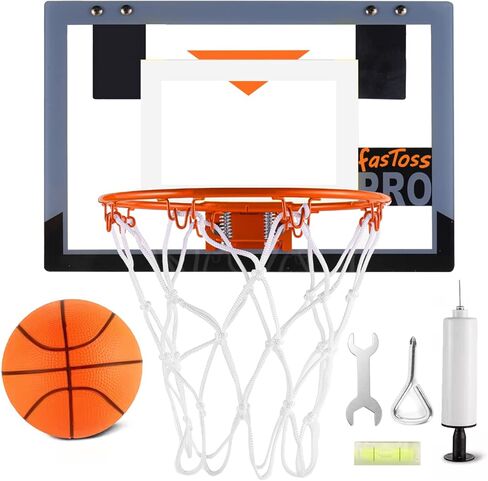 Pro Mini Basketball Hoop Indoor Family Games for Door and Wall with Complete Accessories Transparent in Kuwait