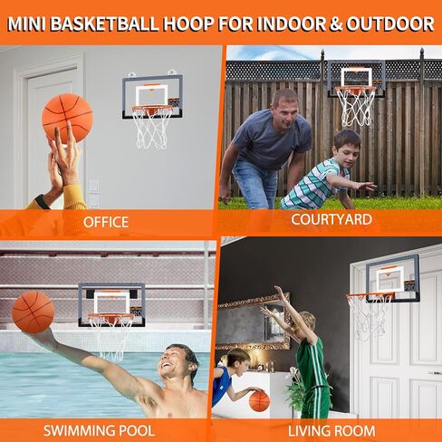 Pro Mini Basketball Hoop Indoor Family Games for Door and Wall with Complete Accessories Transparent in Kuwait