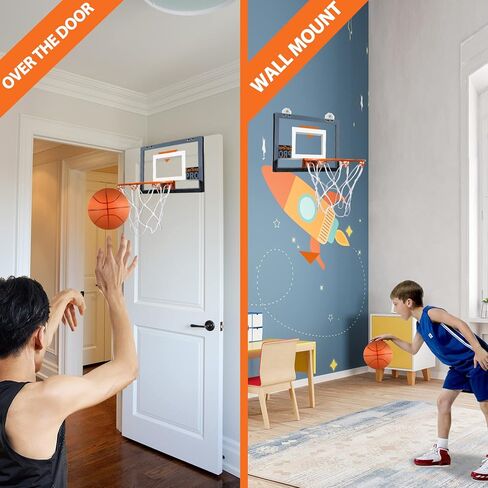 Pro Mini Basketball Hoop Indoor Family Games for Door and Wall with Complete Accessories Transparent in Kuwait