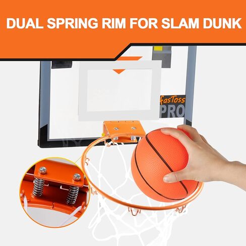 Pro Mini Basketball Hoop Indoor Family Games for Door and Wall with Complete Accessories Transparent in Kuwait