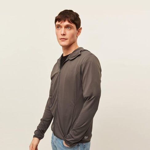 OHYOGA Men's UPF 50+ Sun Protection Hooded Jacket Long Sleeve Shirt Hiking Running Fishing Shirts Full Zip SMC3M071 in Kuwait