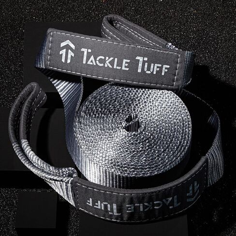 مجموعة أدوات استرداد ونش TACKLE TUFF Premium للطرق الوعرة: كتلة خطف 30 طن، 2 × 30 طن أغلال على شكل حرف D، حزام سحب/إنقاذ 30 × 3 بوصة، حزام حماية الأشجار 8 × 3 بوصة، حقيبة حمل تكتيكية، قفازات كيفلار متضمنة in Saudi Arabia
