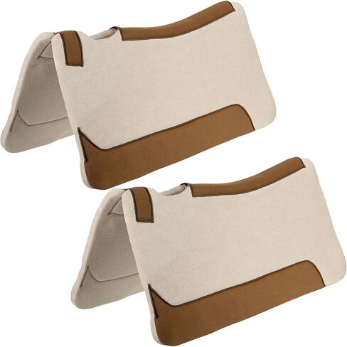 2 Packs 30 x 30'' Western Saddle Pads Horse Felt Contour Pad Western Contoured Saddle Pad Tan Saddle Pad 0.8" Thickness Suitable for All Kinds of Riding in Saudi Arabia