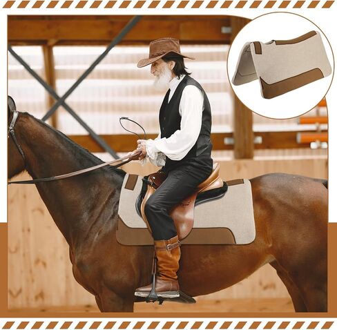 2 Packs 30 x 30'' Western Saddle Pads Horse Felt Contour Pad Western Contoured Saddle Pad Tan Saddle Pad 0.8" Thickness Suitable for All Kinds of Riding in Saudi Arabia