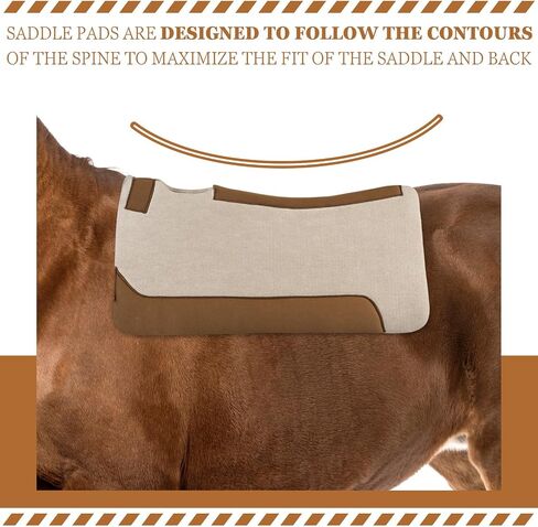 2 Packs 30 x 30'' Western Saddle Pads Horse Felt Contour Pad Western Contoured Saddle Pad Tan Saddle Pad 0.8" Thickness Suitable for All Kinds of Riding in Saudi Arabia