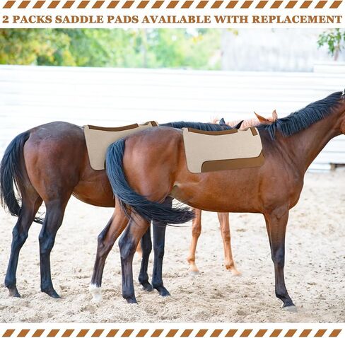2 Packs 30 x 30'' Western Saddle Pads Horse Felt Contour Pad Western Contoured Saddle Pad Tan Saddle Pad 0.8" Thickness Suitable for All Kinds of Riding in Saudi Arabia