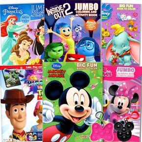 Disney Classics Coloring Book Set for Kids – Bulk Activity Coloring Books Includes Mickey Mouse, Minnie, Princess Featuring Activities, Mazes, Games, Puzzles, and More