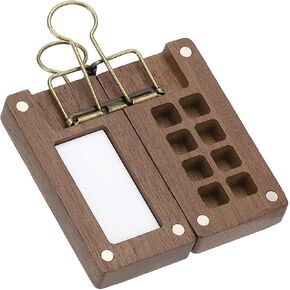 PATIKIL 8 Grids Mini Portable Palette, Walnut Sketchbook Watercolor Palette, Mixing Tray Pocket Magnetic Travel Paint Palette for Painters Artists Acrylic Painting, Dark Brown