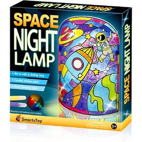 Kids NightLamp DIY Kit- Creative Arts and Crafts for Girls and Boys Ages 5 Years and up- Stained Glass lamp with Window Paint and Circuit - Best Gift Art Kits