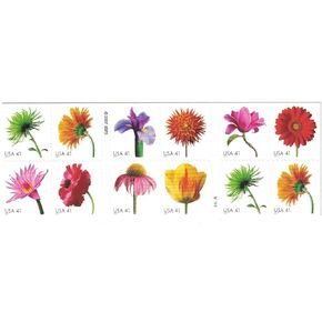 2007 Beautiful Blooms #4185a ~ 2 Sided Booklet of 20 x 41c US Postage Stamps