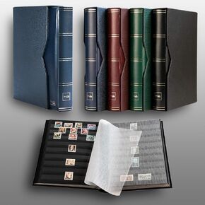 Prophila stockbook 60 Black Sides Padded with slipcase Blue