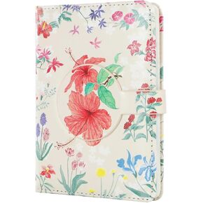 دفتر ملاحظات بجيب صغير جدًا للنساء من SIIXU - مجلة سفر مثالية مع رسوم توضيحية زهرية فريدة، مجلة غير مبطنة للكتابة، جلد نباتي، A6، فارغ، وردي in Kuwait