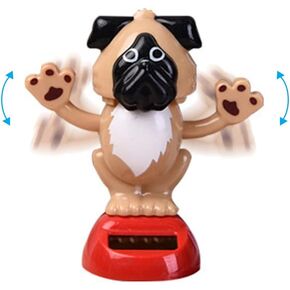Solar Dancing Puppy Doll Ornament - Shaking Figurine for Car, Home, Offices & Vehicle Interior Decoration (Brown)