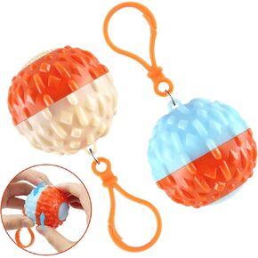 2Pcs Fidget Spinners Textured Ball Toys - Plastic Push Fidget Keychain Spinner Toy, Sensory Stone Spinner Toy for Kids Adults, Finger Stress Balls Sensory Toys Christmas Party Favors Classroom Prizes