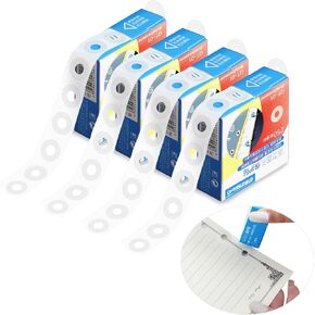 Hole Reinforcement Stickers, Kaluofan 1000 Pack of 1/4 Inch Hole Punch Reinforcement Stickers, Transparent and Self-Adhesive Reinforcements for Hole-Punched Pages, Paper Hole Reinforcements ﻿
