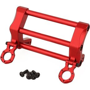 LCG Aluminum Alloy Front Bumper with Tow Hook for Axial SCX10 & SCX10 II Traxxas TRX4 1/10 RC Crawler Car DIY Metal Upgrades Parts (Silver)