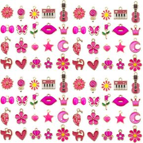 WOCRAFT 40pcs 20 pairs Assorted Enamel Bracelet Charms for Jewelry Making DIY Necklace Bracelet Earrings Keychain Crafting Charms Kit Crafts (White-SN997)