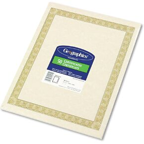 : Parchment Paper Certificates, 8-1/2 x 11, Natural Diplomat Border, 50 per Pack -:- Sold as 2 Packs of - 50 - / - Total of 100 Each