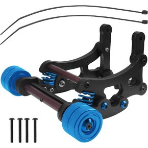 ShareGoo Wheelie Bar Set w/Dual Spring Buffer Front Stand Up Wheel Compatible with Traxxas 1/5 6S 8S X-MAXX RC Car Upgrades Part (Blue)