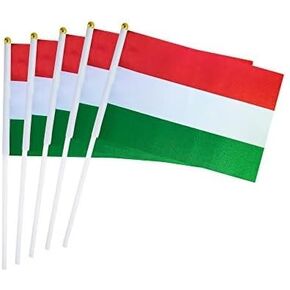 25 حزمة باليد علم صغير صغير المجر علم هنغاريا عصا العلم جولة أعلى أعلام البلاد الوطنية، لوازم زينة الحفلات للمسيرات، كأس العالم، أحداث المهرجان، المهرجان الدولي