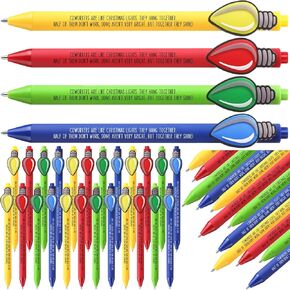 Eaasty 24 Pcs Christmas Gifts for Coworkers Appreciation Ballpoint Pens Bulk Coworkers Are Like Christmas Lights Holiday Thank You Gifts for Coworkers Employee Team Colleagues