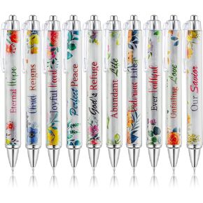 Mr. Pen- Christian Pen Set, 10 Pack, Faith Blossoms, Black Ink, Bible Verse Pens, Christian Pens for Women, Bible Pens No Bleed Through, Ballpoint Pens Ballpoint, Christmas Gift