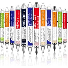 24 Pcs Pharmacy Pens for Nurse Pharmacist Funny Drug Pens Pharmacy Week Gifts Cute Pharmacy Technician Gifts for Christmas Pharmacist Medical Assistant Student Hospital Doctor Office Supplies
