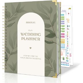 Wedding Planner for Bride - Wedding Planning Book and Organizer with 430 Wedding Planning Stickers, Bridal Wedding Planner Book & Binder with Wedding Countdown Calendar