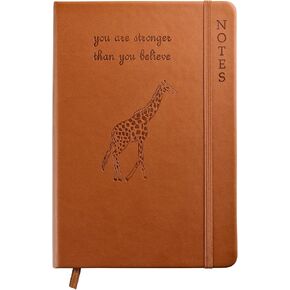 Lined Medium Notebook/Journal A5-Hardcover 200 Pages, 100 Sheets Ink-Proof Paper, Elastic Closure & Bookmark (Blue)