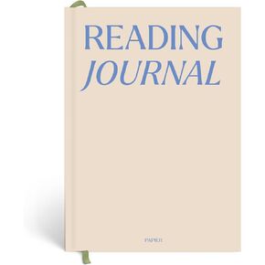 Papier A5 Hardback Reading Journal - Beige | Book Diary to Review 32 Books, Curated Recommendations, Book Club Prompts, Track Borrowed/Lent Books | 85gsm Paper, 3mm Thick Cover | Study & Personal Use