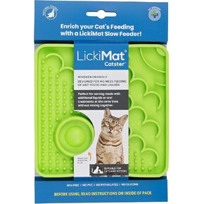 LickiMat Catster Combination Slow Feeder with Micro Dish for Added Hydration for All Cats and Kittens (Turquoise)