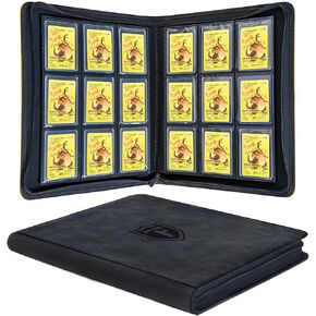 Top Loader Binder - 9 Pocket (3" x 4"), Holds 288 Cards | Binder For PKM, TCG & MTG Cards, Hockey Toploader Cards Binder & Card Holder For Sports Cards (Black)