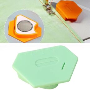 Avtytsda Magnetic Seam Guide for Sewing Machine Multi-Purpose Tool Polygonal Strong Magnetic Gauge Multifunctional Polygonal Hemmer Guide with Scale Universal Sewing Accessory Supplies (Orange)