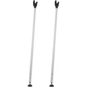 2 Pack Door Security Bars, 2-in-1 Heavy Duty Door Stoppers, Adjustable Sliding Patio Gate Lock Bar Door Jammer for Home, Apartment, Travel Hotel-White
