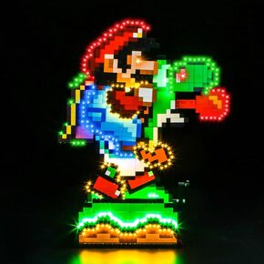 Light Compatible with Lego Super Mario World: Mario & Yoshi, Lighting Set Accessories Compatible with Lego 71438, No Models Only Light (Music Version)