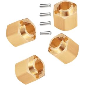 Brass 8mm Hex hub Upgrade Parts for 1/18 TRX4M,4Pcs Brass Extended Wheel Hex Hop Ups for 1/18 TRX4M,Brass 8mm Hex hub